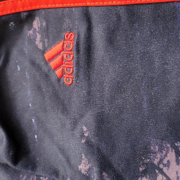 Adidas navy/red patterned joggers/sweatpants - Picture 3 of 4